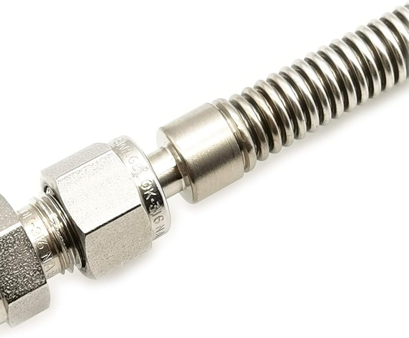 BROWNIAN MOTION TECHNOLOGY 1/4" OD Tube Small Size Bellow Hose fit swagelok Compression Fittings (tube ending = 1/4", end to end length = 2 feet / 2ft or 610mm) - Image 5
